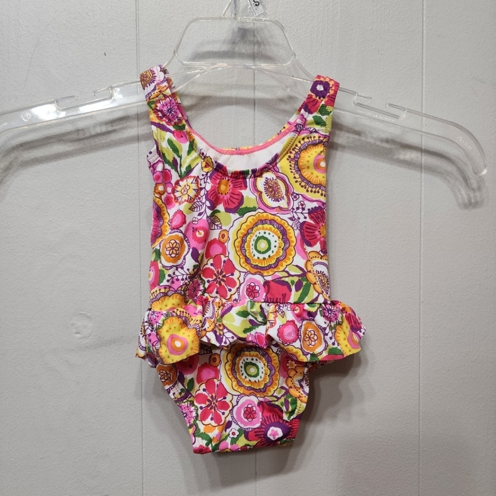 Vera Bradley Baby Swimsuit 3 - 6 Mos Floral Colorful Swim Beach Ruffle C372